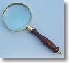 Large Brass and Hardwood Hand Magnifier