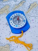 Map Compass on Nautical Chart